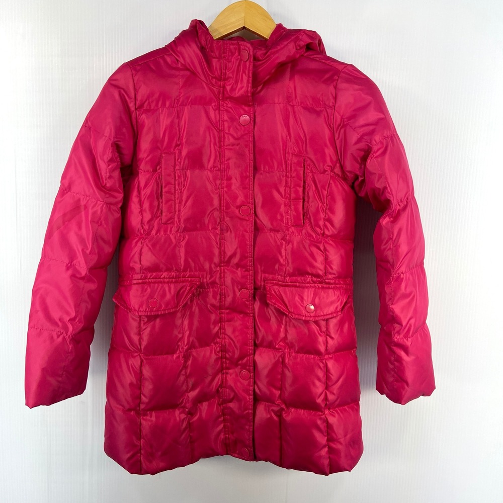 Gap Kids Down Filled Long Puffer Winter Hooded Coat Jacket Pink Girls XL 12